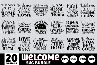 Welcome Sign SVG Design Bundle