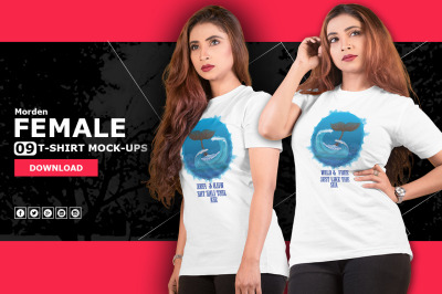 Female T-shirt Mockup Bundle