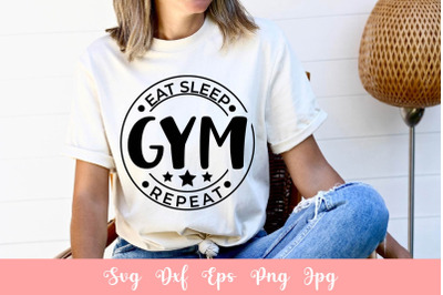 Eat Sleep Gym Repeat Workout SVG File
