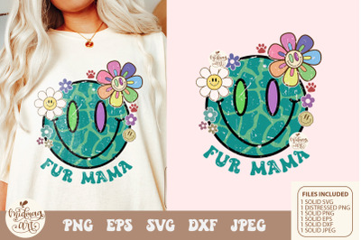 Fur Mama Floral PNG sublimation design, dog parent png, dog mama png