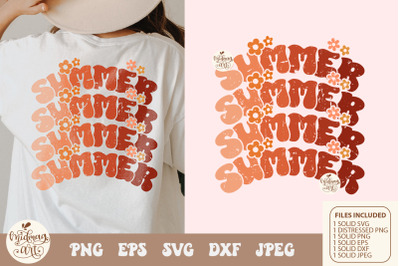Retro summer png, summer png, distressed png, boho png