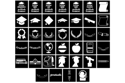 39 Graduation Stencil, Graduation Stencil Digital Templates SVG PNG.