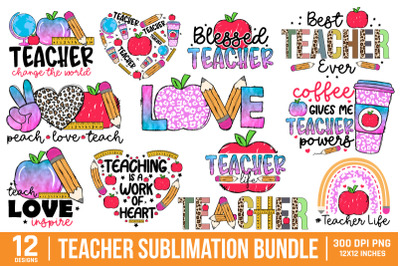 Teacher Sublimation Bundle - Teacher PNG - Sublimation Designs