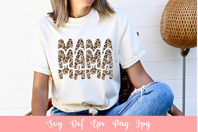 Leopard Print Mama SVG T-shirt Design, SVG Sublimation