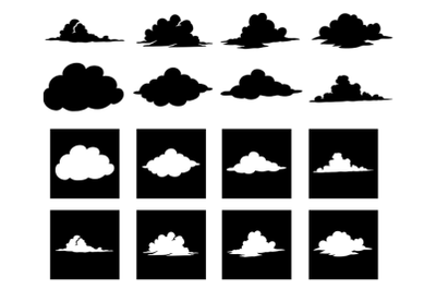 8 Clouds Stencil, Cloud Stencil Digital Templates SVG PNG