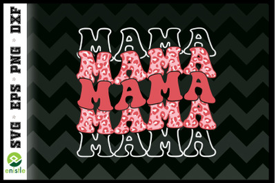 Mama Retro Leopard Mother&#039;s Day