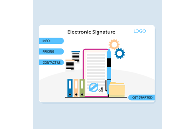 Electronic signature and smart contract service landing page