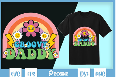 Groovy Daddy Retro Rainbow Papa