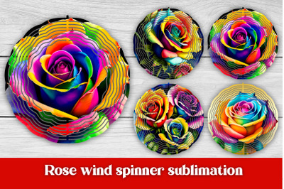 Flower wind spinner sublimation | Rainbow rose wind spinner