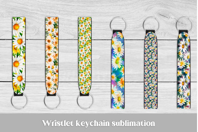 Flower wristlet keychain | Daisy key fob wristlet