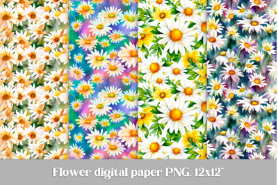 Flower digital paper | Daisy flower background