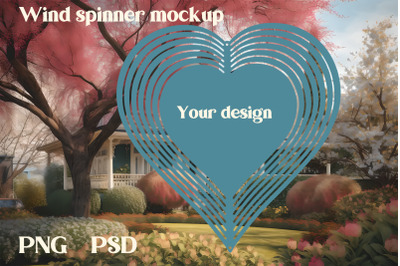 Heart wind spinner mockup | PSD file | Wind spinner template