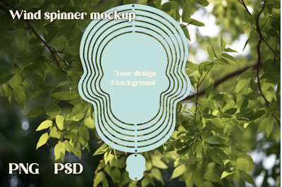 Skull wind spinner mockup | PSD file | Wind spinner template