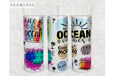 Ocean Quotes Tumbler Wrap, 20 Oz Skinny Tumbler Sublimation Design