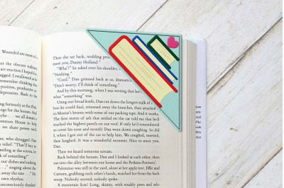 ITH Stack of Books Corner Bookmark | Applique Embroidery