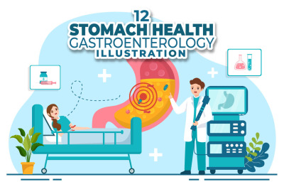 12 Stomach Health Gastroenterology Illustration