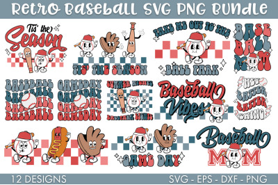 Retro Baseball SVG Bundle PNG Cut file