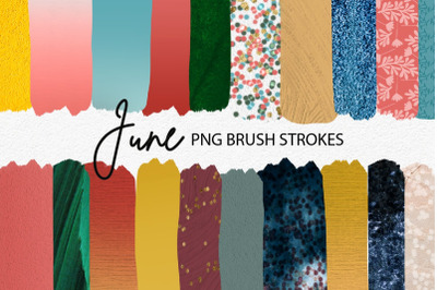 Summer Brush Stroke Sublimation PNG Files | June