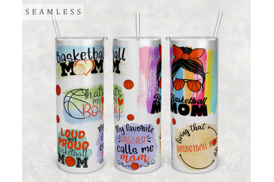 Basketball Mom Tumbler Wrap, 20 Oz Skinny Tumbler Sublimation Design