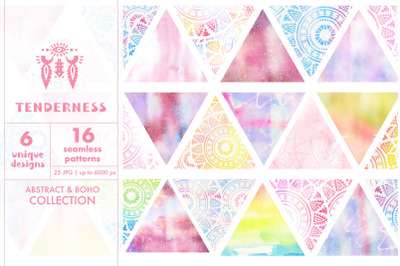 Tenderness: Watercolor Seamless Patterns