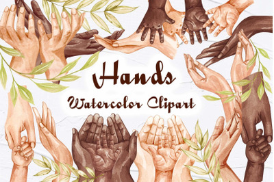 Hands Watercolor Clipart