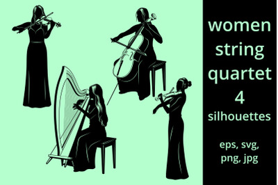 String Quartet Silhouettes SVG