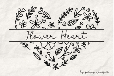 Flower Heart SVG | 6 Variations