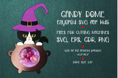 Witch Cat | Halloween Candy Dome Template