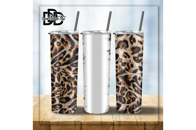 20 OZ Blank Leopard Skinny Tumbler Design