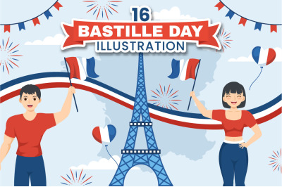 16 Happy Bastille Day Illustration