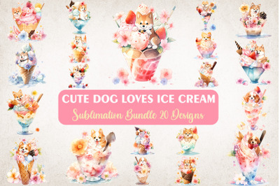 Cute Dog Loves Ice Cream Bundle