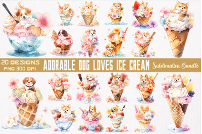 Adorable Dog Loves Ice Cream Bundle