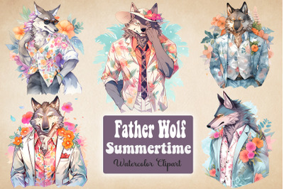 Father Wolf Summer Watercolor Bundle