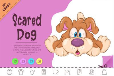 Cartoon Scared Dog. Clipart.