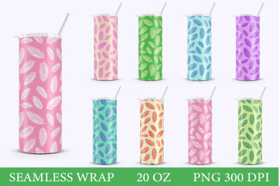 Tropical leaves Tumbler Wrap. Palm leaves Tumbler Design