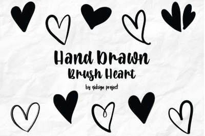 Hand Drawn Brush Heart | 15 Variations