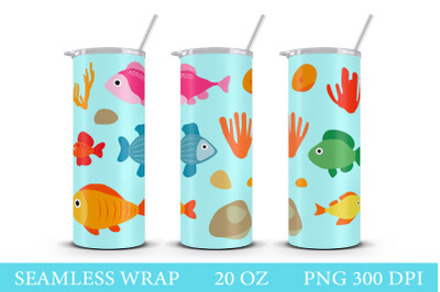 Fish Tumbler Design. Sea Tumbler Wrap. Summer Tumbler Wrap