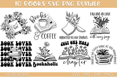 Floral Book SVG Bundle PNG Cut file