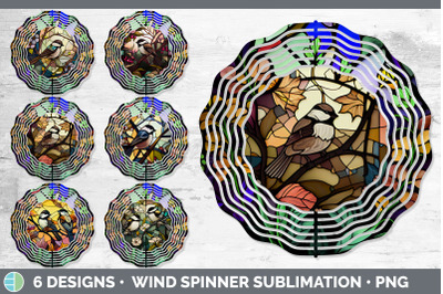 Stained Glass Chickadee Bird Wind Spinner | Sublimation Spinner Design