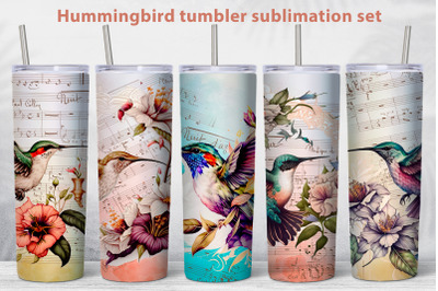 Hummingbird tumbler sublimation bundle Retro skinny tumbler
