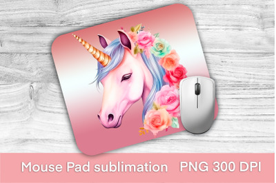 Mouse pad sublimation | Unicorn flower sublimation