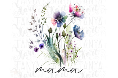 Wildflower Mama Png Sublimation Design Floral Mama Png Digital Downloa