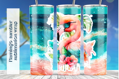 Summer tumbler sublimation png Flamingo tumbler wrap design