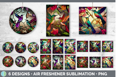 Stained Glass Hummingbird Bird Air Freshener | Sublimation Car Freshen