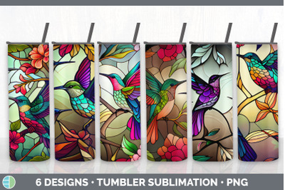 Stained Glass Hummingbird Bird Tumbler | Sublimation 20 oz Skinny Tumb