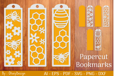 Bee Bookmarks Paper Cut | Bookmark Honey Cricut