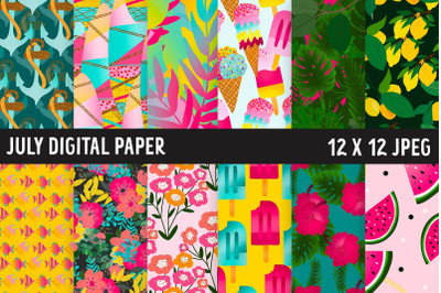 July Digital Paper | Summer Patterns