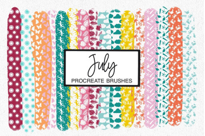 July Procreate Pattern Brushes | Summer