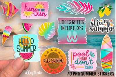 Printable summer stickers - July Stickers
