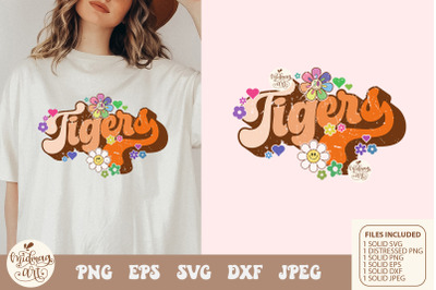 Floral Tigers SVG png sublimation, School Mascot svg and png